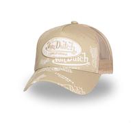 Von Dutch Men's & Women's Cafe Cap, Adjustable Trucker Cap by Snapback, Beige/White, One Size