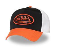 Von Dutch Trucker Cap with Mesh Adult Patch Poly, Orange/Black/White, One Size