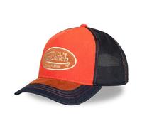 Von Dutch Men's & Women's Shield Cap, Adjustable Trucker Cap by Snapback, Orange/Brown/Blue, One Size