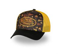 Von Dutch Men's & Women's Adjustable Cap, SUBLI Trucker Cap, Black/Yellow/Orange, One Size