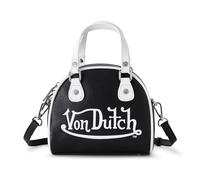 Von Dutch Womens Classic Bowling Bag - Womens Handbag with Adjustable Strap, Spacious Interior, and Iconic Logo Design, 51 Black