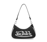 Von Dutch Womens Rhinestone Shoulder Bag - Stylish Handbag with Adjustable Strap, Spacious Interior, and Iconic Logo Design, Classic Black and White, Hanbag