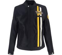 Von Dutch X Helstons Speed Racer Air Mesh Motorcycle Textile Jacket, black-white-yellow for Men