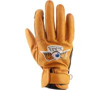 Von Dutch X Helstons Vision perforated Motorcycle Gloves, black-gold, size XL for Men