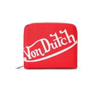 Von Dutch Zip-Up Wallet with ID Window, Red, 4" H x 4.5" W, Zip-up Signature Wallet