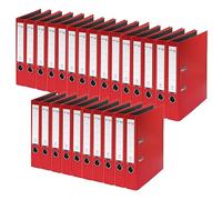 VON Leitz 10560025 A4 Folder, Cardboard with Plastic Cover, 50 mm Spine Width, for 350 Sheets, Blue Angel & FSC Certified, for School, Study & Home, Red