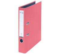 VON Leitz 10561021 Pack of 5 A4 Folders, Cardboard with Plastic Cover, 50 mm Spine Width, for 350 Sheets, FSC-Certified Cardboard, for School, Study & Home, Pink