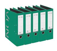 VON Leitz 10570055 Pack of 5 A4 Folders 100% Recycled Cardboard 80 mm Spine Width for 600 Sheets Full Colour Blue Angel & FSC Certified for School, Study & Household Green