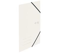 VON Leitz 30080001 Pack of 5 A4 Folder Recycled Cardboard for 150 Sheets 3 Flaps Elastic Band Modern Von Print Lightweight Folder for School and Home White