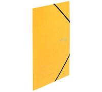 VON Leitz 30080015 Pack of 5 A4 Folder Recycled Cardboard for 150 Sheets 3 Flaps Folder with Elastic Band with Modern Von Print Lightweight Folder for School and Home Yellow