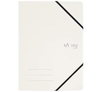VON Leitz 30110001 Pack of 5 A4 Document Folders with Elastic Closure, Cardboard, for 150 Sheets, from Leitz Leitz, Lightweight Project & Paper Storage, for School, Study & Home, White