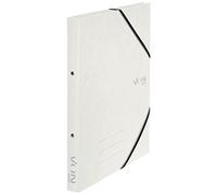 VON Leitz 30120001 A4 Ring Binder, Cardboard, with 2 Rings and Elastic Closure, 25 mm Spine Width, for 140 Sheets, Ring Mechanism, for School, Study & Home, Pack of 5, White