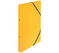 VON Leitz 30120015 A4 Ring Binder, Cardboard, with 2 Rings and Elastic Closure, 25 mm Spine Width, for 140 Sheets, Ring Mechanism, for School, Study & Home, Pack of 5, Yellow