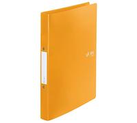 VON Leitz 42470015 Ring Binder A4 with 2 Rings Polypropylene Folder 30 mm Spine Width for 190 Sheets Ring Mechanism for School, Study and Household Pack of 5 Yellow
