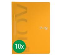 VON Leitz 46790015 Pack of 10 A4 File Folders, Polypropylene Plastic, for 100 Sheets, Lightweight Softcover Folder with Modern Von Print, for School and Home, Yellow, Pack of 10
