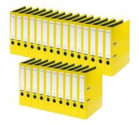 VON Leitz A4 Folder, Pack of 25, Cardboard with Plastic Cover, 50 mm Spine Width, for 350 Sheets, Blue Angel & FSC Certified, for School, Study & Home, Yellow, 10560015