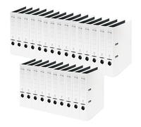 VON Leitz A4 Folder, Pack of 25, Cardboard with Plastic Cover, 50 mm Spine Width, for 350 Sheets, Blue Angel & FSC Certified, for School, Study & Home, White, 10560001
