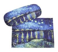 VON LILIENFELD Glasses Case Design Art Case Glasses Microfibre Glasses Cleaning Cloth Glasses Box Sturdy Hard Case Set with Fabric Covered, V. Van Gogh: Starry Night Over the Rhône, One Size
