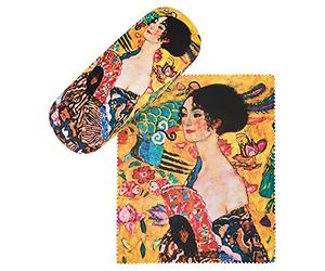 VON LILIENFELD Glasses Case Gustav Klimt: Lady with Fan Present Cleaning Cloth Spectacle Cases Lightweight Stable Art