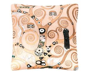 VON LILIENFELD Gustav Klimt Tree of Life Decorative Cushion 40 x 40 cm Sofa Cushion Decorative Home Living Room Cushion Cover with Filling Printed on Both Sides