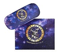 VON LILIENFELD Hard Plastic Sagittarius Zodiac Sign Horoscope Glasses Case with Cleaning Cloth