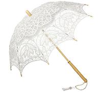 VON LILIENFELD® Lace Bridal Wedding Umbrella Parasol Vivienne White
