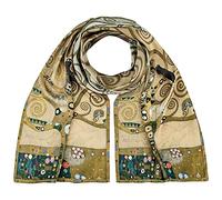 VON LILIENFELD Long Scarf Silk Art Motif Gustav Klimt Tree of Life Lightweight 172 x 42 cm