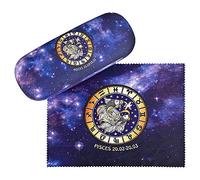 VON LILIENFELD Pisces Zodiac Sign Horoscope Glasses Case Present Cleaning Cloth Spectacle Cases Lightweight Stable