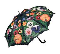 VON LILIENFELD® Umbrella Cane Large Sturdy Automatic Opening Floral Pansies, Multicolored, 88/90, Umbrella cane