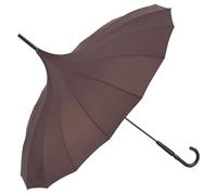 VON LILIENFELD Umbrella Parasol Stick Umbrella Pagoda Charlotte, brown