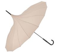 VON LILIENFELD Umbrella Parasol Stick Umbrella Pagoda Charlotte, taupe, D90/L88