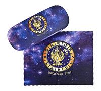 VON LILIENFELD Virgo Hard Case, Classic Style, Fits Normal Size Glasses, Microfiber Material Logo Print, Holds Cleaning Cloth with Same Motif