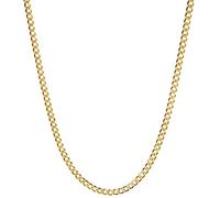 VONALA 3mm 925 Sterling Silver Cuban Curb Link Chain Necklace Silver Chain for Men Women Boys (Gold, 18)