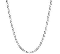 VONALA 3mm 925 Sterling Silver Cuban Curb Link Chain Necklace Silver Chain for Men Women Boys (Silver, 16)