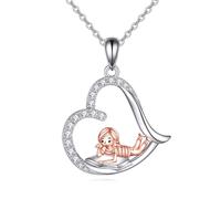 VONALA 925 Sterling Silver Book Necklace for Women Heart Pendant Jewelry Graduation Birthday Gifts for Reading Lovers Student Friends Classmate