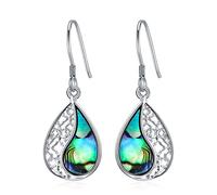 VONALA Abalone Earrings for Women Sterling Silver Abalone Filigree Dangle Drop Earrings Abalone Shell Jewelry Birthday Gifts for Teens Girls Wife