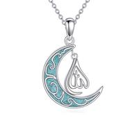 VONALA Allah 925 Sterling Silver Necklace Islamic Muslim Pendant Amulet Protector Jewelry Gift for Women Birthday Christmas