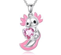 VONALA Axolotl Necklace for Women 925 Sterling Silver Axolotl Pendant Cute Animal Jewellery Gift for Family Friends