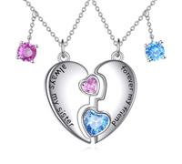 VONALA Best Friend Necklace 925 sterling silver BFF Friendship Sister Matching Necklaces for 2 Bestie Gifts Women Sisters Birthday Valentines Day Gifts for Friends