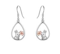 VONALA Bunny Earrings for Women Sterling Silver 925 Cute Bunny Rabbit Drop Dangle Earrings Jewellery Holiday Birthday Gifts for Family Friends