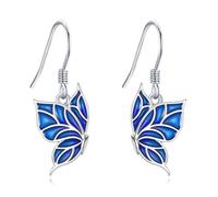 VONALA Butterfly Earrings for Women 925 Sterling Silver Dangling Drop Earrings Blue Butterfly Jewellery Birthday Gifts