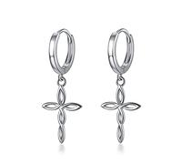 VONALA Celtic Cross Hoop Earrings Sterling Silver Hypoallergenic Jewellery Gifts for Women Teens Girls