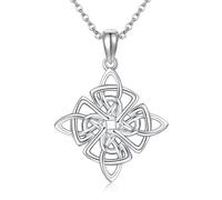 VONALA Celtic Knot Infinity Necklace 925 Sterling Silver Irish Celtic Jewelry Mother'Day Gifts for Her