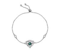 VONALA Claddagh Bracelet Sterling Silver Celtic Trinity Knot Link Chain Bracelets Claddagh Irish Jewellery Love Gifts for Women Girls