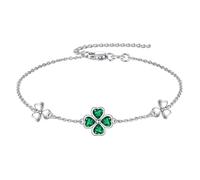 VONALA Clover Bracelet 925 Sterling Silver 4 Leaf And 3 Leaf Clover Bracelet Irish Shamrock Jewelley Gifts for Women Friend