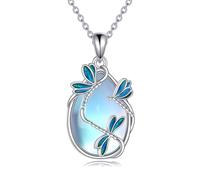 VONALA Dragonfly Necklace for Women 925 Sterling Silver Moonstone Pendant Necklace Dragonfly Jewellery Gifts for Women Family Friends