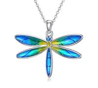 VONALA Dragonfly Necklace Sterling Silver Dragonfly Pendant Necklaces Insect Jewellery Gifts for Women