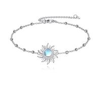 VONALA Evil Eye/Infinity Heart/Celtic Knot/Witches Knot/Sunflower/Sun Moon/Turtle/Mermaid Anklet Sterling Silver Double Layered Charm Anklet Adjustable Foot Anklet Bracelet for Women