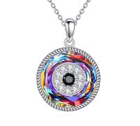 VONALA Evil Eyes Necklace 925 Sterling Silver Medal Greek Protection Necklace Luck Amulet Ojo Turco Jewellery Gift for Women