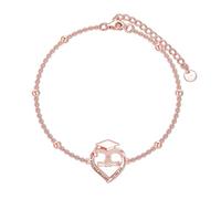 VONALA Graduation Bracelets for Women S925 Sterling Silver Heart Bracelet Adjustable Bachelor's Hat Bracelet 2025 High School Senior College Graduation Gifts for Daughter(Rose Gold Plated)